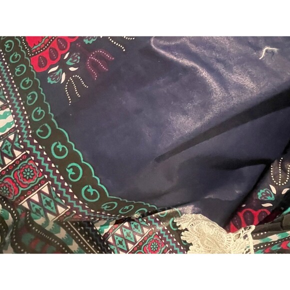 The African Star Traditional Unisex Dashiki Navy Blue w/White Lace New Tags OSFM - Picture 7 of 8